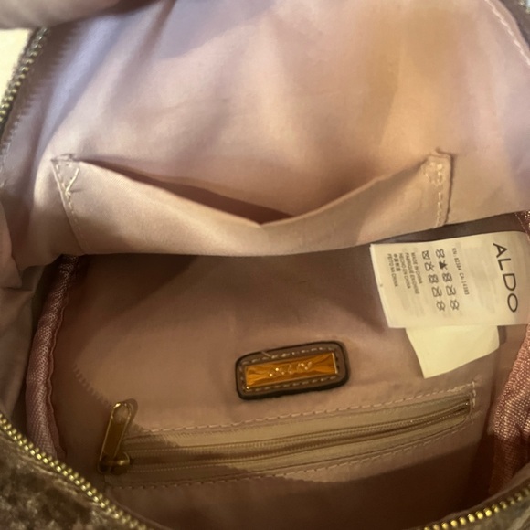 ALDO Crushed Velvet blush Pink Small Backpack/Purse - WINTER must! - Picture 16 of 16